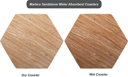 Sandstone Water Absorbent Hand Crafted Hexagon Coasters - Image 8