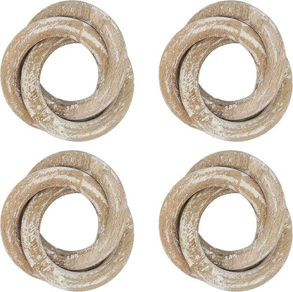 Saro Lifestyle Wooden Interlock Napkin Rings - Image 2