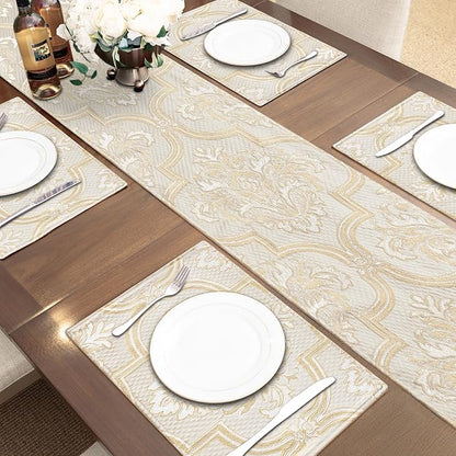 Loom and Mill Elegant Damask Jacquard Table Runner 13x108 inch - Image 7