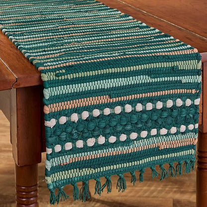 Park Designs Rainforest Chindi Table Runner 13" x 54" | Cotton | Tassel Fringe by ParkDesigns