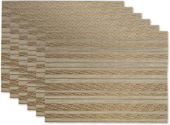 DII PVC Tabletop Collection Woven Indoor/Outdoor, Placemat Set, 6 Piece by DII
