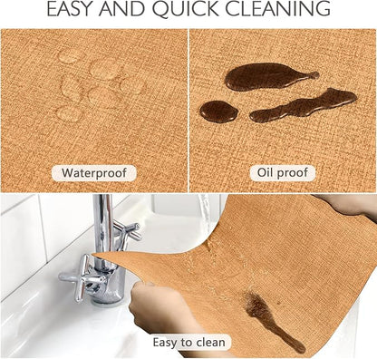 Faux Leather Placemats Set of 4 Washable PU Table mats for Kitchen Table - Heat Resistant, Waterproof, Easy Clean, Anti Slip 11.8" x 17" (Yellow-4 Pack)