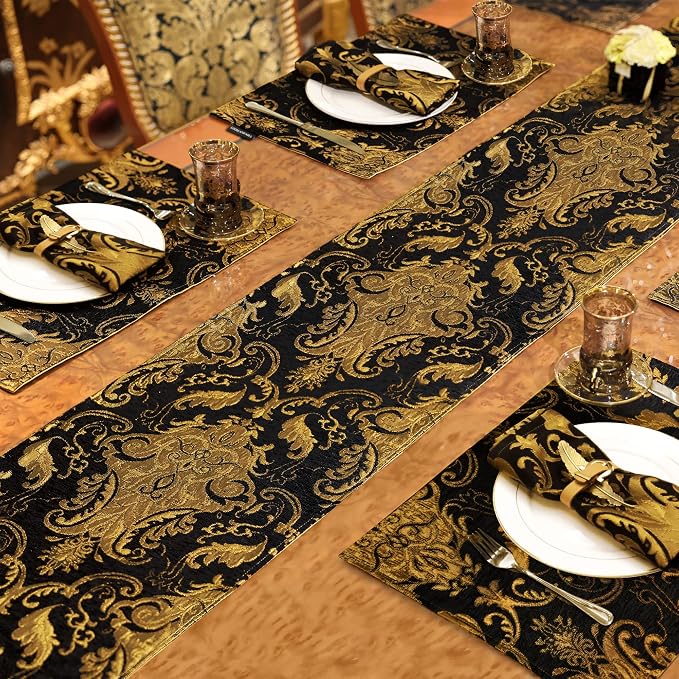 Loom and Mill Luxury Vintage Chenille Table Runner 90 Inches Long, 13x90 inch - Image 3