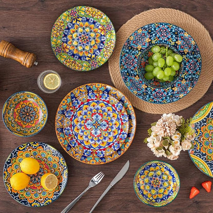 vancasso 12 Pieces Dinnerware Sets, Plates and Bowls Set, Porcelain Dishes Set - Image 5