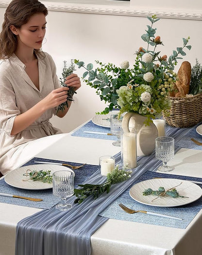 Leetaltree Gradient Blue Woven Placemats Set of 24 - Image 3