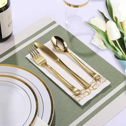 FOCUSLINE 175 Count Gold Dinnerware Set - Image 3