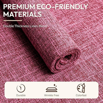 Blue Forest Placemats Set of 4, Dual-Layered Thickened Faux Linen Cloth Place Mats Heat Resistant Machine Washable Wrinkle Free Table Mats Indoor/Outdoor (Hot Pink)