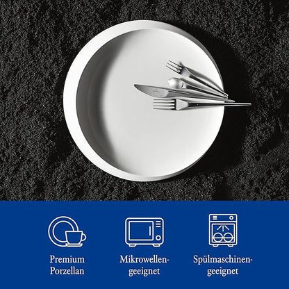 Villeroy & Boch NewMoon, Modern Dinner Plate for Everyday Use, Premium Porcelain, Dishwasher Safe, White, 10.6 in