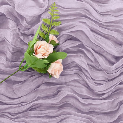6 Pieces Lilac 10FT Cheesecloth Table Runner Boho Gauze Fabric Table Runner - Image 5