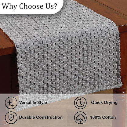 Park Designs Chadwick Table Runner 13" x 36", Mist | Hand-Loomed Yarn | - Image 5