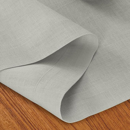 D'Moksha Homes Linen Silver Grey Table Runner 120 Inches Long - 100% Pure Linen Dining Table Runner 14 x 120 Inch for Spring, Easter - Machine Washable