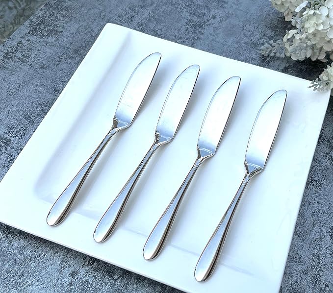 4 Pieces Set Butter knife, Pate Knife Cheese Spreader, Strong Heavy, Food by Pretihome