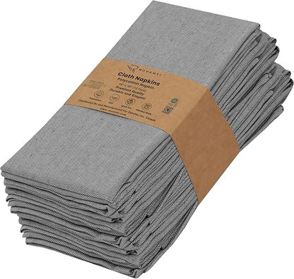 Ruvanti Cloth Napkins Set of 12, 18x18 Reusable Napkins Cloth Washable, Soft & Durable Table Napkin, Poly Cotton Fabric Dinner Napkins for Parties, Christmas, Thanksgiving, Weddings - Ombre Blue