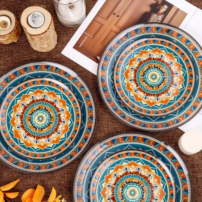 60PCS Bohemian Plastic Plates - Image 9