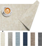 DOLOPL Placemats Set of 12, Reversible Wipeable & Heat Resistant Place Mats, Modern Faux Leather Table Mats for Kitchen, Neutral Waterproof Tablemats for Dining Table Decor, Wedding, Party(Beige)