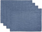 Solino Home Linen Cloth Placemats Set of 4-100% Pure Linen Blue Denim Placemats 14 x 19 Inch for Winter, Spring, Easter - Athena
