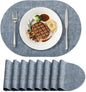 Placemats Set of 8, 11.8 x 17 Inch, Waterproof Wipeable Reversible PU Placemat by homing