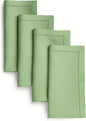 D'Moksha Homes Sage Green Linen Napkins Set of 8 - Classic Hemstitch 100% Pure Linen Hemstitch Dinner Napkins 20 x 20 Inch for Spring, St Patricks Day, Easter - Handcrafted and Machine Washable