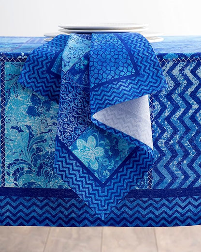 Maison d' Hermine Cloth Napkins Set of 4 100% Cotton Everyday Reusable Square Napkins Cloth Washable Dinner Party Wedding Restaurant Valentines Day Decorations Spring/Summer (Indigo Love, 20" x 20")