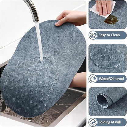 Placemats Set of 6, 11.8 x 17 Inch, Waterproof Wipeable Reversible PU Placemat - Image 5