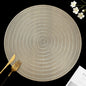 FAVE 6PCS Gold Vinyl Round Placemats, Wheat Sheaf Design 15 Inch Placemats Set of 6 Washable for Dining, Events, Banquet, Home & Daily Use (Gold Wheat,6pcs)