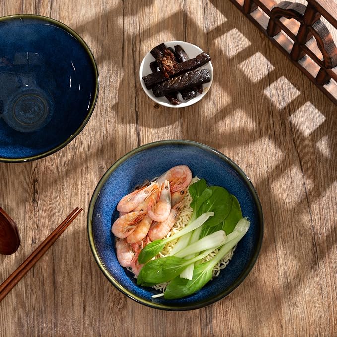 8 Inch Ceramic Ramen Bowl Set of 2, 40oz Japanese Bowls - Image 6