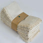 FINGERCRAFT Dinner Cloth Napkin Cotton Linen 12 Pack Vintage Rustic Premium Quality Mitered Corners Napkin Cloth with Elegant Lace for Everyday Use, Pre Shrunk and Good Absorbency 20x20 in Ivory