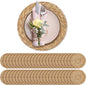 Aneco 48 Pack 12-Inch Round Woven Placemats Natural Hand-Woven Boho Rattan Wicker Bulrush Placemat Farmhouse Rustic Braided Table Mats for Dining & Kitchen Decor