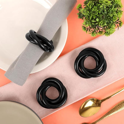 Three Ring Wooden Napkin Rings Set of 12 - Image 4