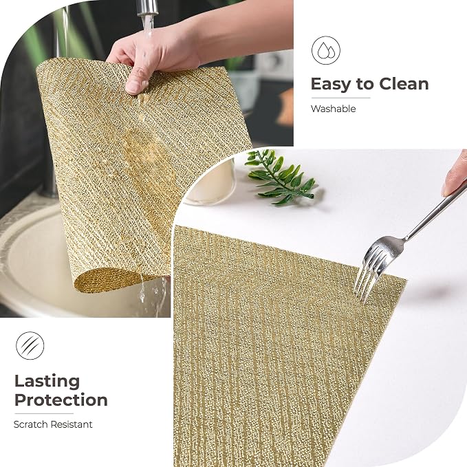 Leetaltree Gold Placemats Set of 6 - Image 6