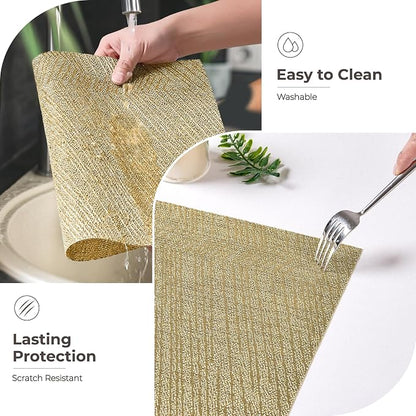 Leetaltree Gold Placemats Set of 6 - Image 6
