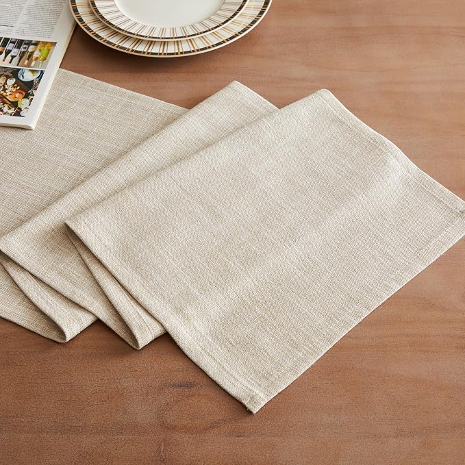 Rustic Cotton Linen Table Runner, 13x108 Inches Taupe | Farmhouse Style Linen - Image 2