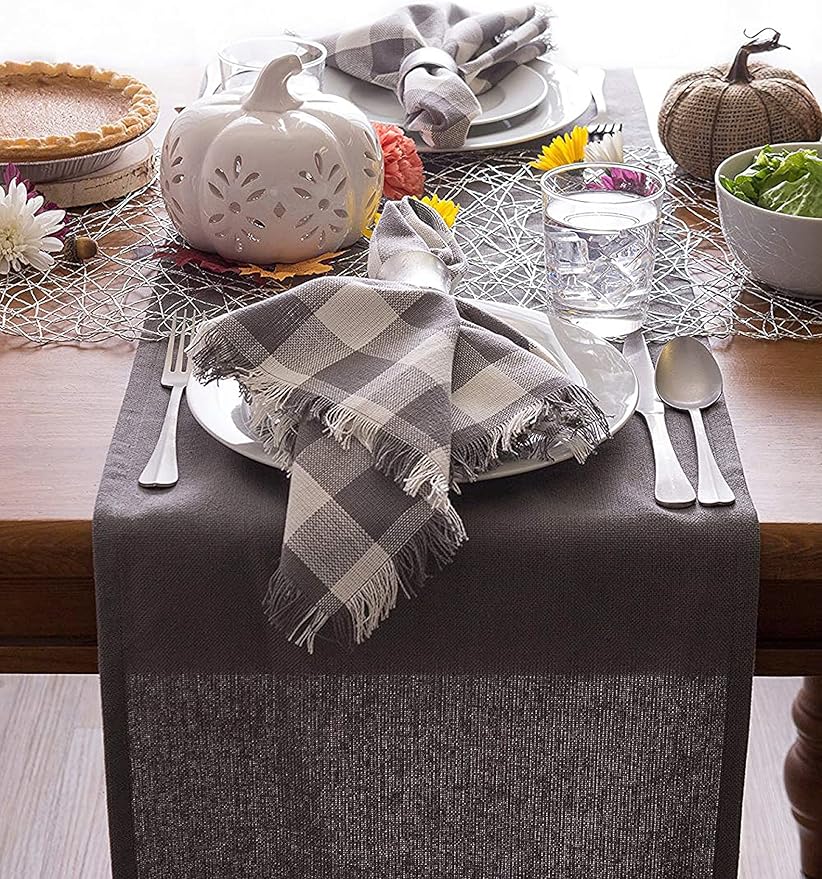 DII Everyday Collection, Fringed Solid Tabletop, Table Runner - Image 5