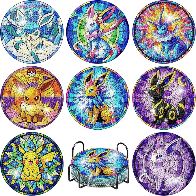 nekpiahu 8Pcs Diamond Painting Coasters by nekpiahu