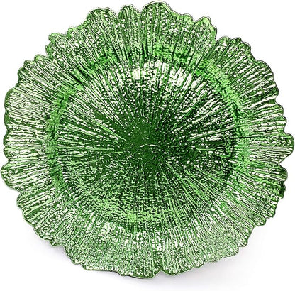 allgala 13-Inch 48-Pack Case Lot Heavy Quality Round Charger Plates-Reef Green-HD80335