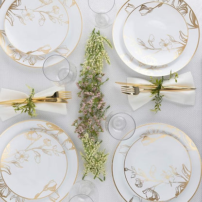 PLASTICPRO White Plastic Design Party Plates Premium heavyweight Elegant - Image 5
