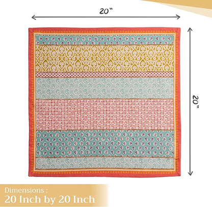 Maison d' Hermine Cloth Napkins Set of 4 100% Cotton Everyday Reusable Square Napkins Cloth Washable Dinner Party Wedding Restaurant Valentines Day Decorations Spring/Summer (Provence, 20" x 20")