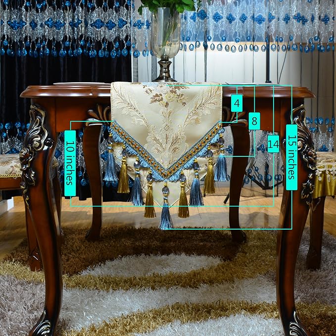 Extra Luxury Velvet Blue Table Runner 120 Inches Long - Image 2
