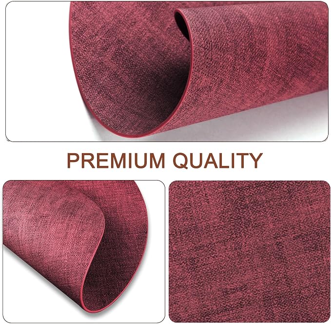 Round Faux Leather Placemats and Coasters, Reversible Heat Resistant Non-Slip - Image 6