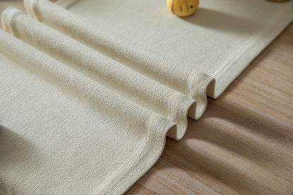 Burlap Style Farmhouse Table Runner, 14x108 Inches Cream | Thick Durable Fabric - Image 6