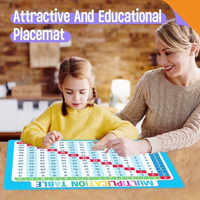 6 Pack Placemats for Kids, Non-Slip Washable Table Mat, Reusable Subtraction - Image 7