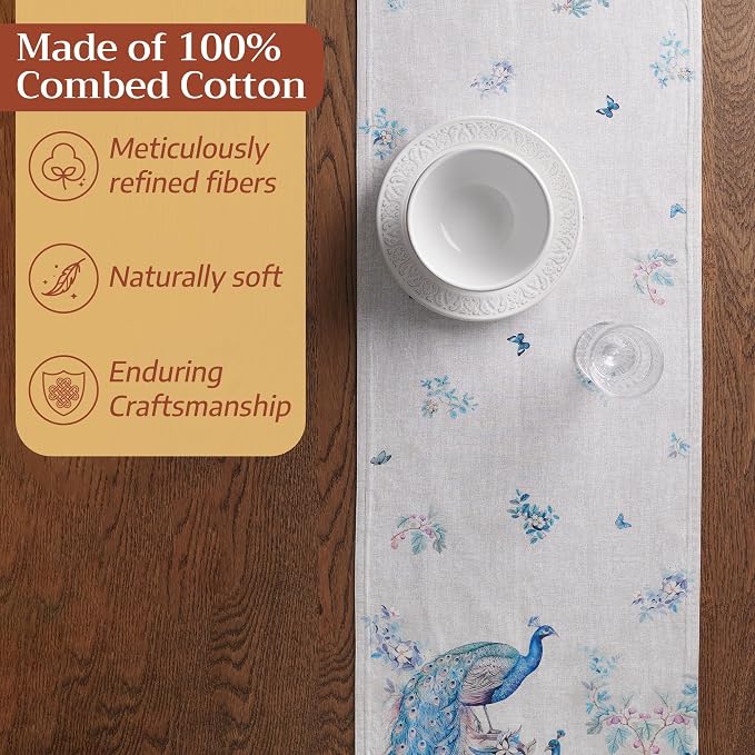 Maison d' Hermine Table Runner 100% Combed Cotton 14.5"x72" | Table Runners 72 - Image 4