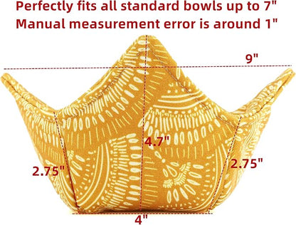Cotton Microwavable Bowl Cozy, Microwave-Safe Hot Bowl Holders, Soup Bowl Cozy - Image 6