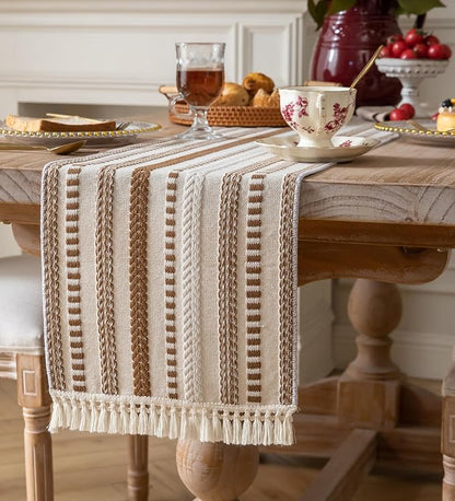 Caflife Boho Table Runner 72 Inchs Long, Dining Room Home Decor - Image 2