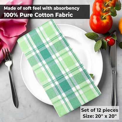 Urban Villa Cloth Napkins Set of 12 20x20 Inches 100% Cotton Napkins Cloth Washable Soft Durable Reusable Absorbent Table Dinner Napkins Cloth for Hotel Lunch Restaurant Weddings Parties- St Patrick