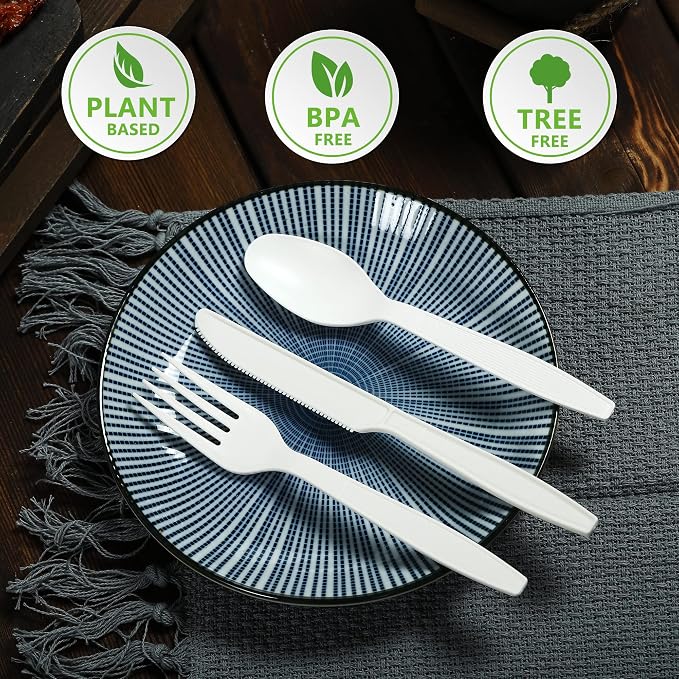 Compostable Knife, 100 Biodegradable Silverware - Image 6