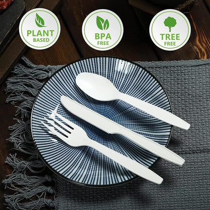 Compostable Knife, 100 Biodegradable Silverware - Image 6