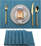 SLKQG Vinyl Placemats Set of 6 - Easy Clean Place Mats - Washable Heat Resistant Table Mats for Dining Table - 17x12 Inch (Sky Blue Turquoise, 6)