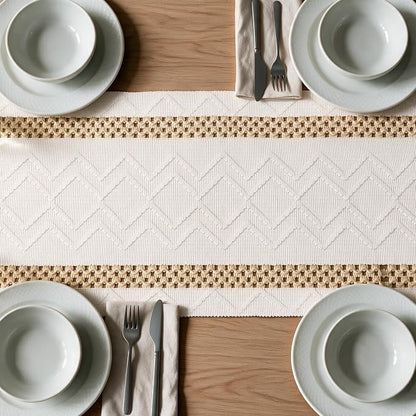 Artoid Mode Burlap Brown Stripe Woven Rustic Table Runner 12x60 Inch | Holiday - Image 5