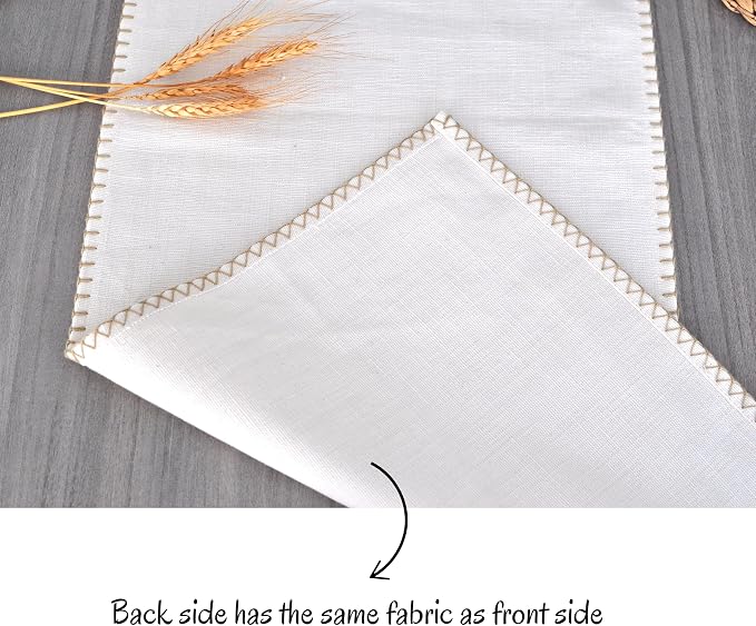 Cotton Table Runner 72 inches Long Decorative Stitched Edge Kitchen Table - Image 3